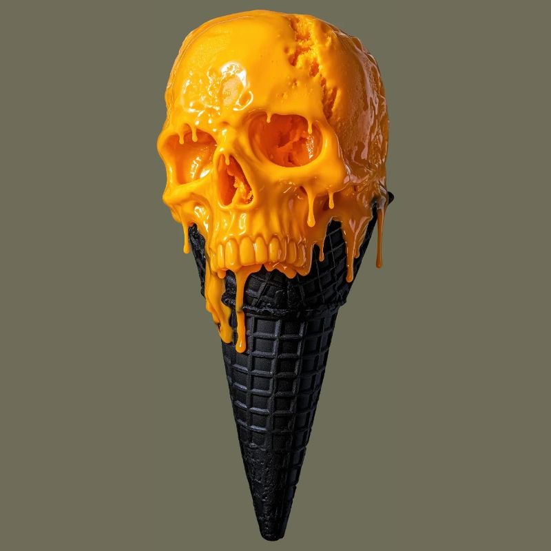 Schmelzender Schädel Eis am Cone