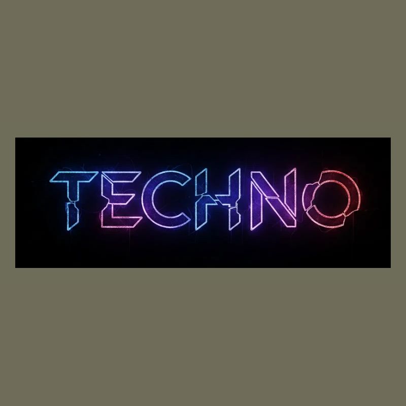 Techno Neon Glitch Text