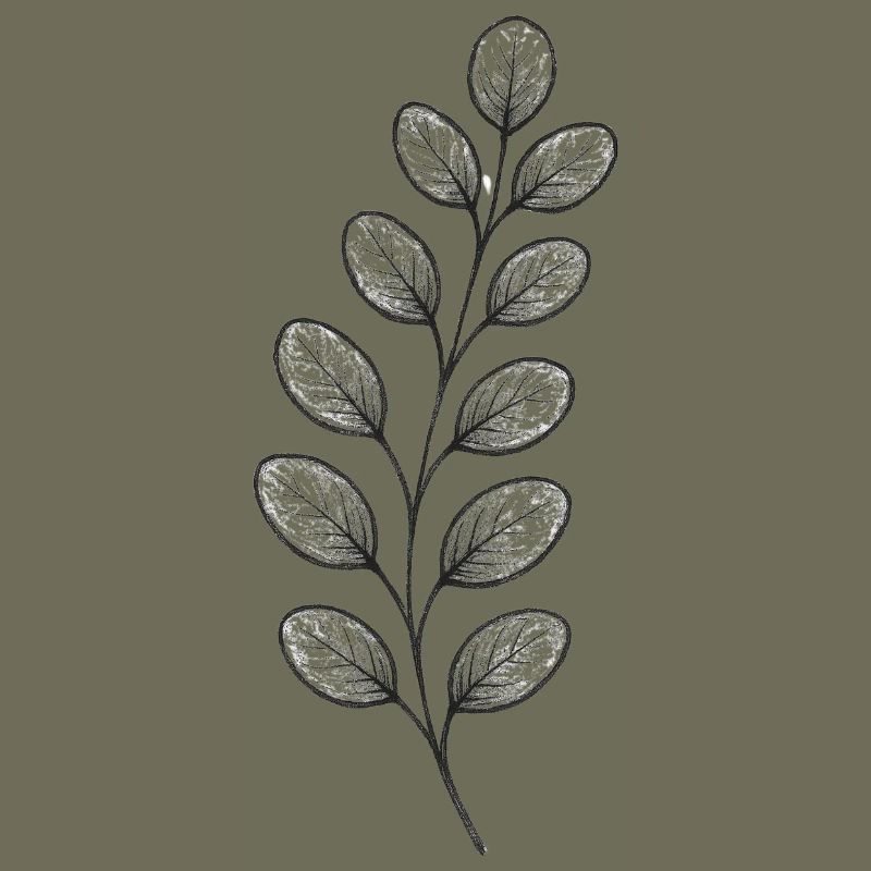 Graphitic Leaf Branch – Monochrome