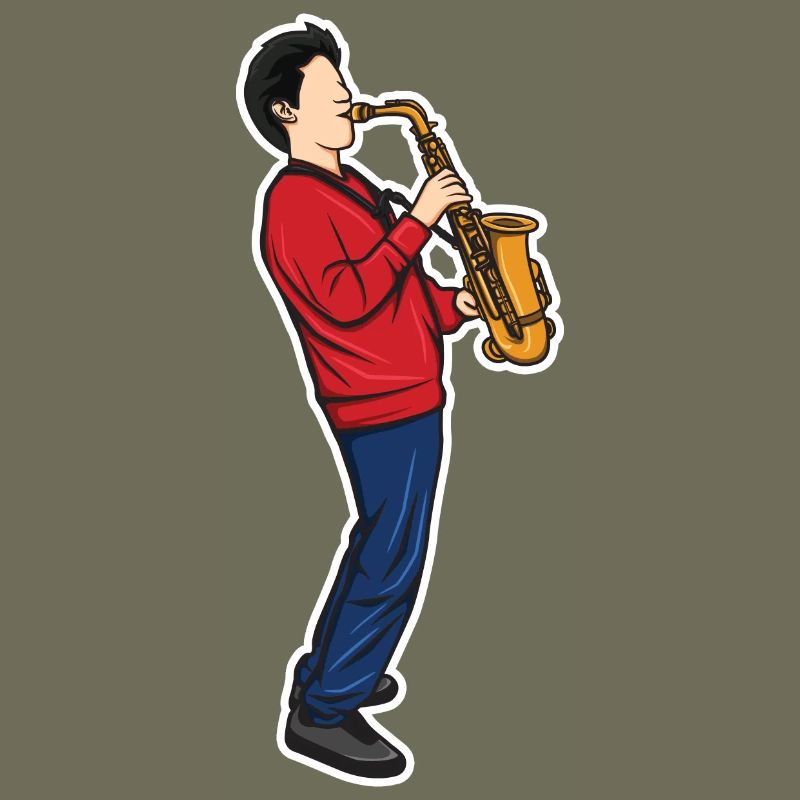 Funny saxophone boy