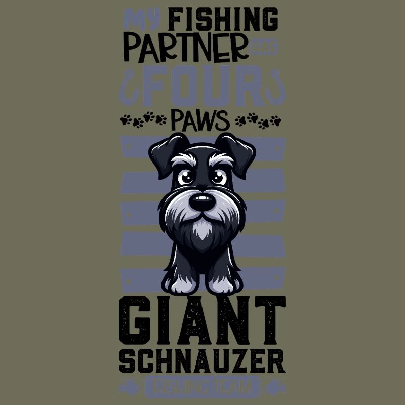 Pêche et schnauzer géant
