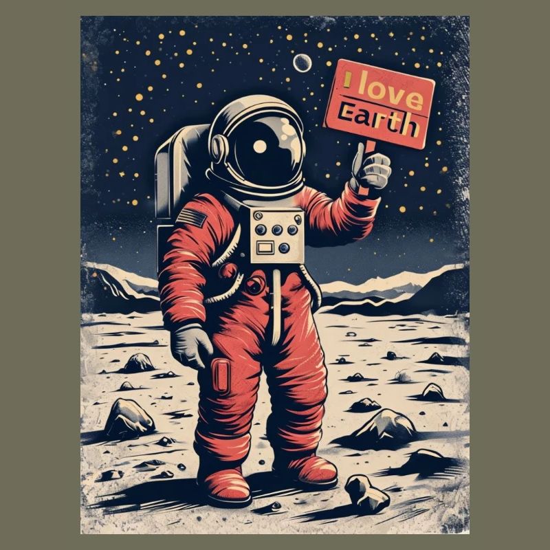 Astronaut mit Botschaft