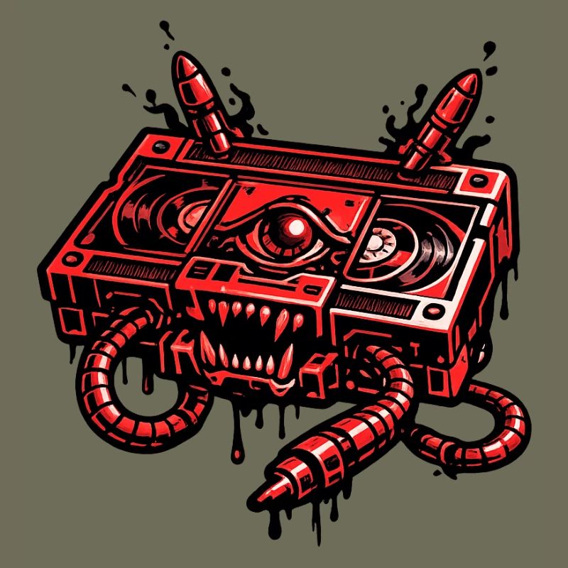 Red Demon Robot with Cable Hands