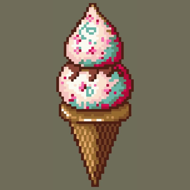 Glace pixel en pixel art