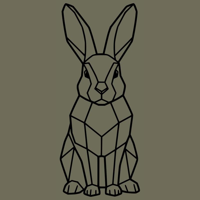 Geometric Bunny Low Poly Outline
