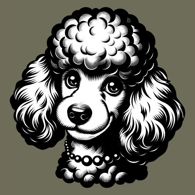 Dessin au crayon de caniche mignon