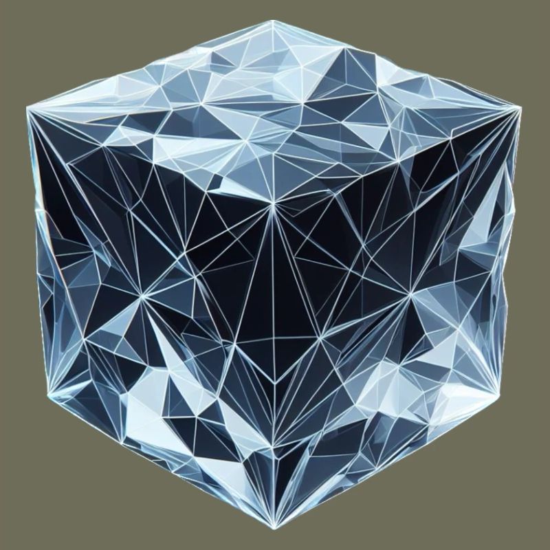 Ein Eiswürfel im Polygon-Stil
