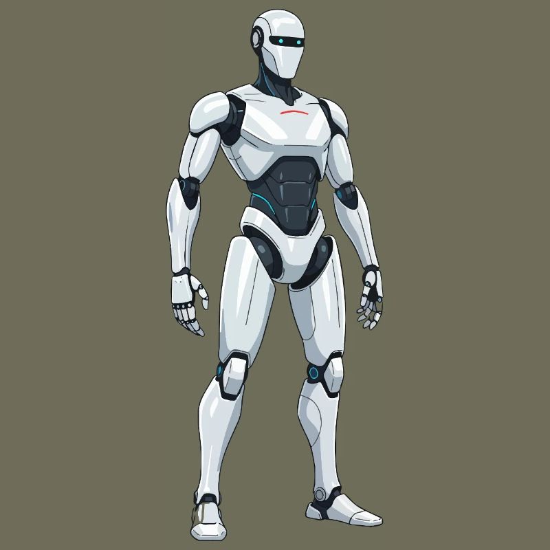 White SciFi Combat Robot