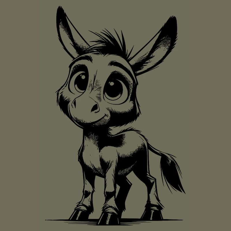 Mignon petit âne dessin au crayon