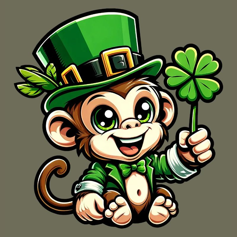 St. Patrick's Day Monkey Chimpanzee Shamrock Design