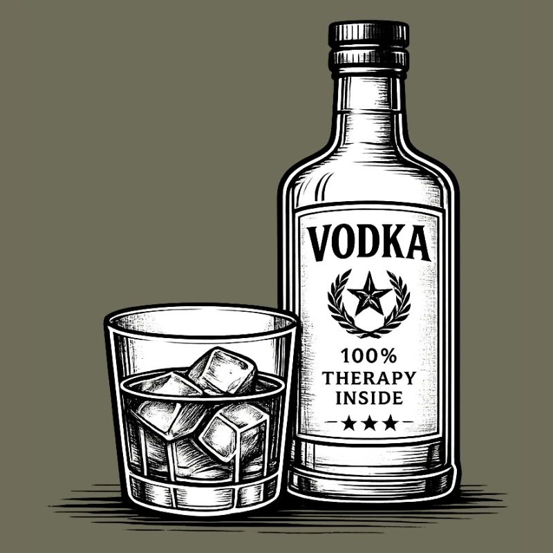 Monochrome Vodka Sketch Bottle