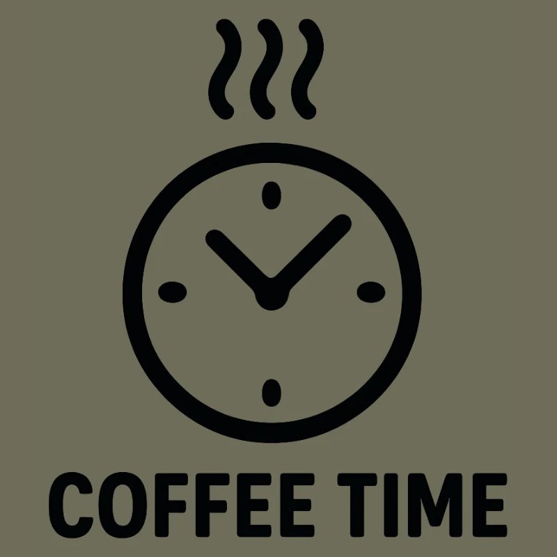Coffee Time Clock Illustration