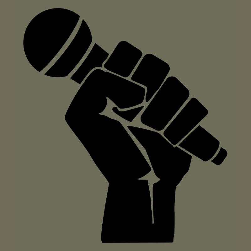 Fist with microphone
