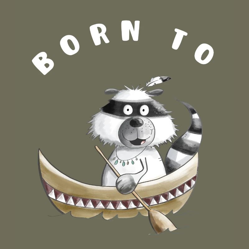 Zum Paddeln oder Rudern Geboren Waschbär Geschenk