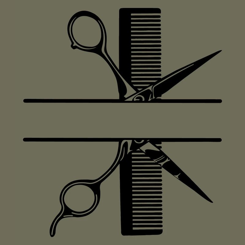 Schere mit Kammtextbanner