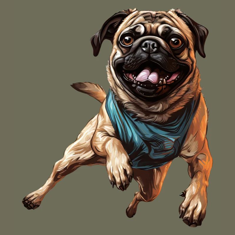 Pug on the move: running, sprinting, galloping