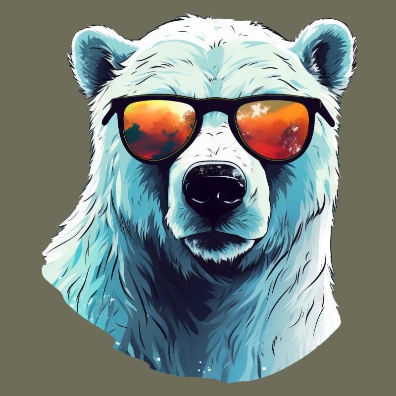 Cooler Eisbär mit Sonnenbrille
