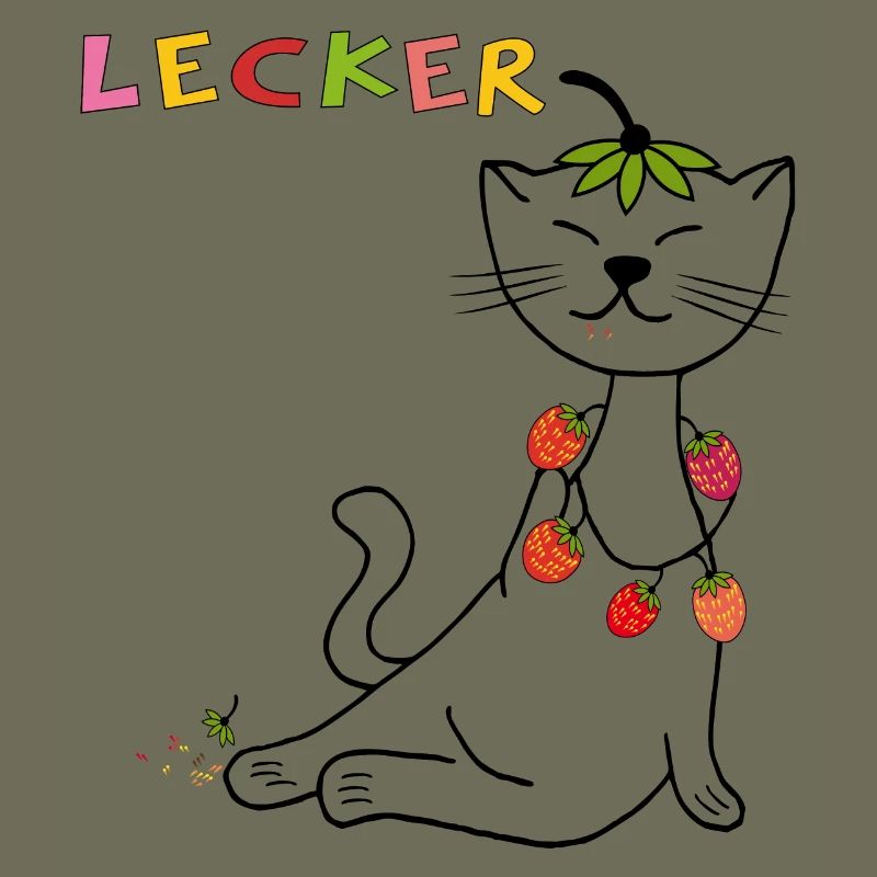 Erdbeeren Katze