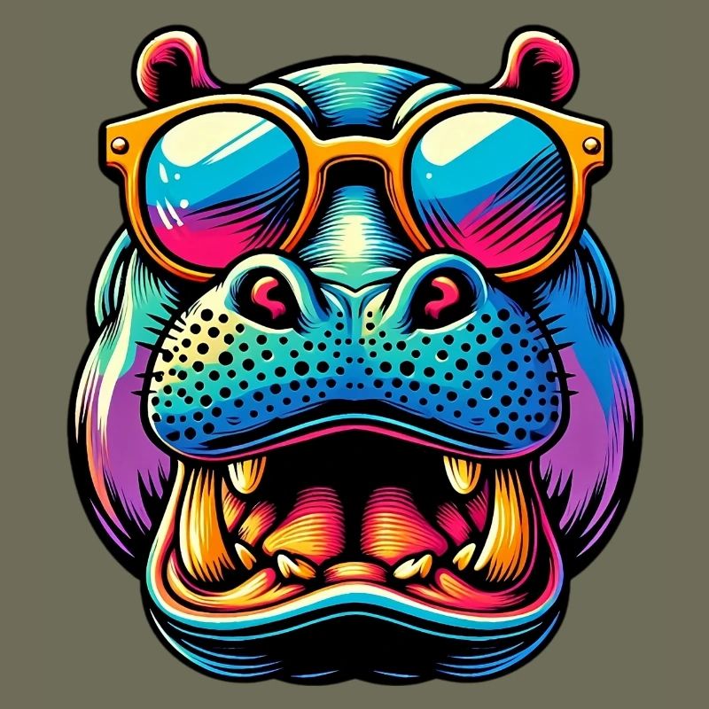 Nilpferd mit Sonnenbrille