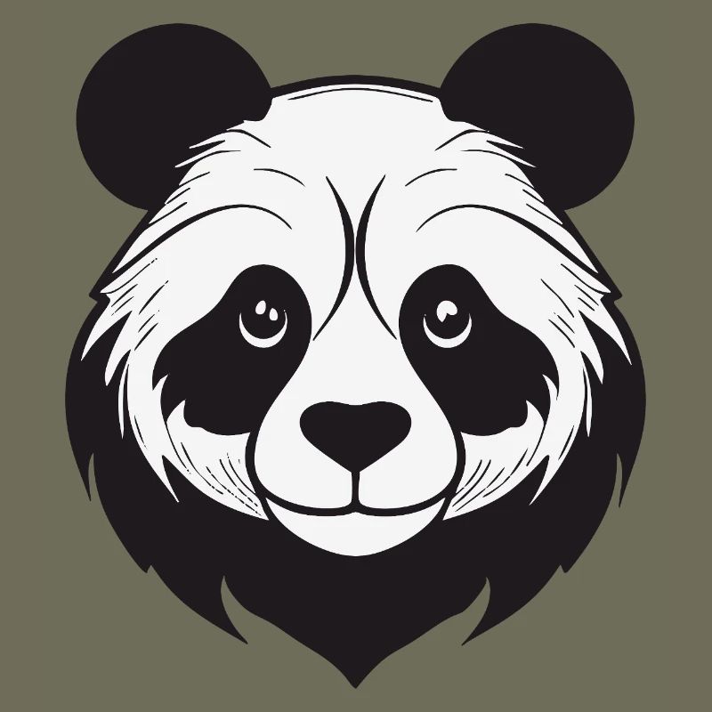Illustrative panda with gentle features