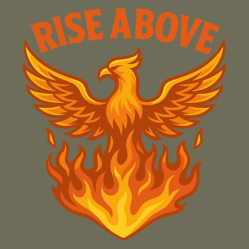 Phoenix Rise Above Fire Motif