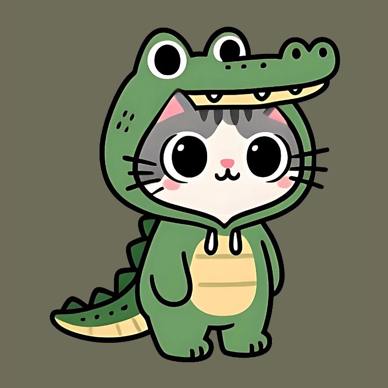 Chat crocodile Kawaii