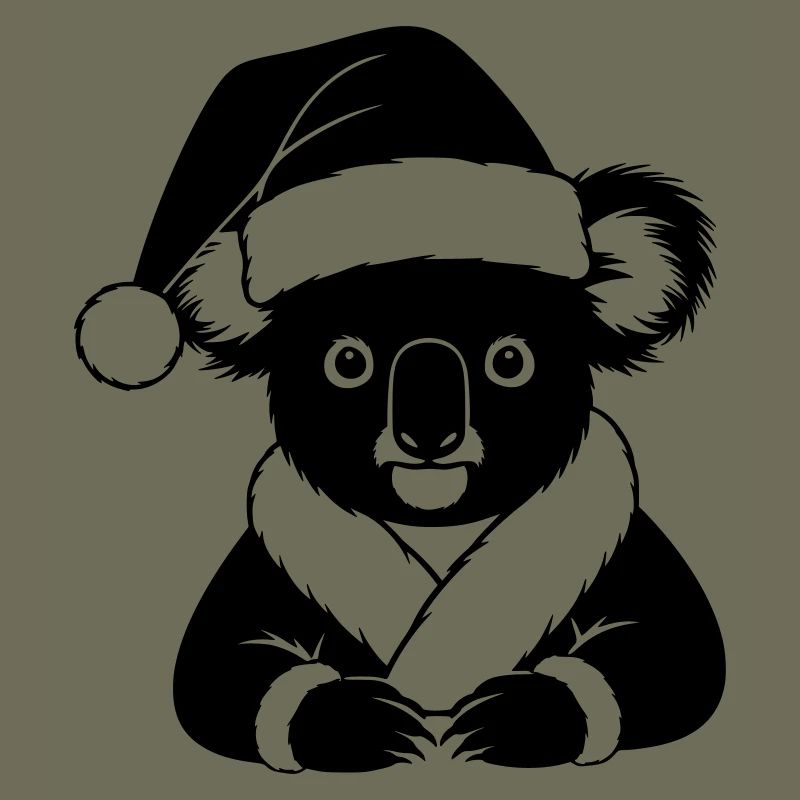 Christmas Koala Comic – Black & White