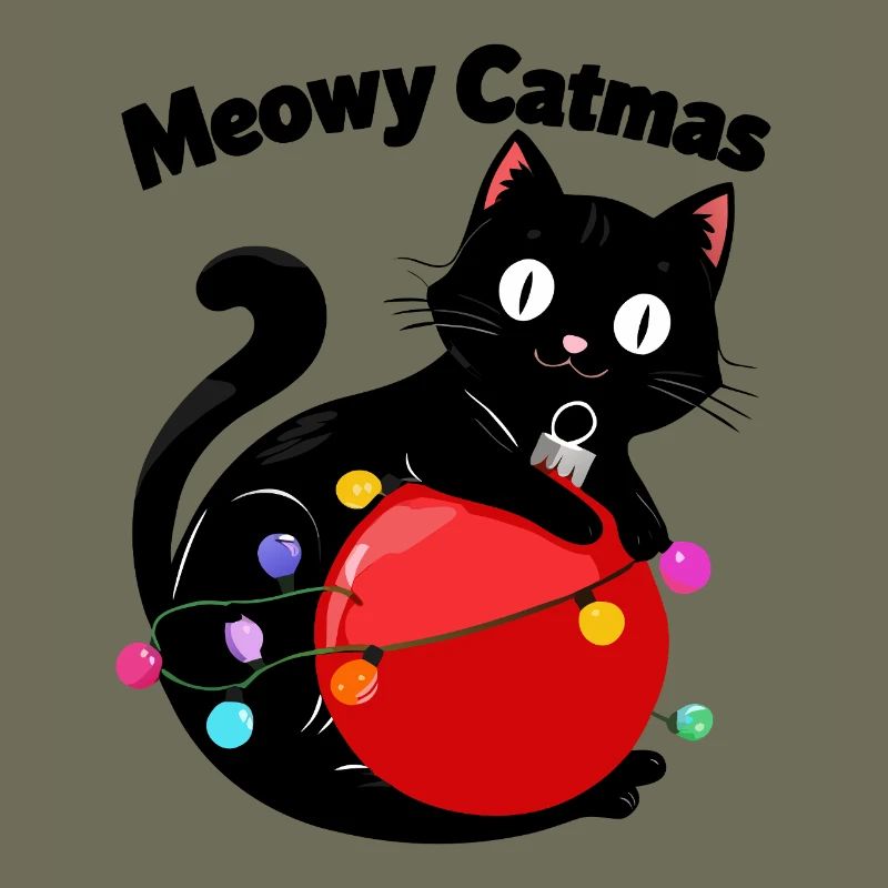 Meowy Catmas - Katze mit Weihnachtskugel
