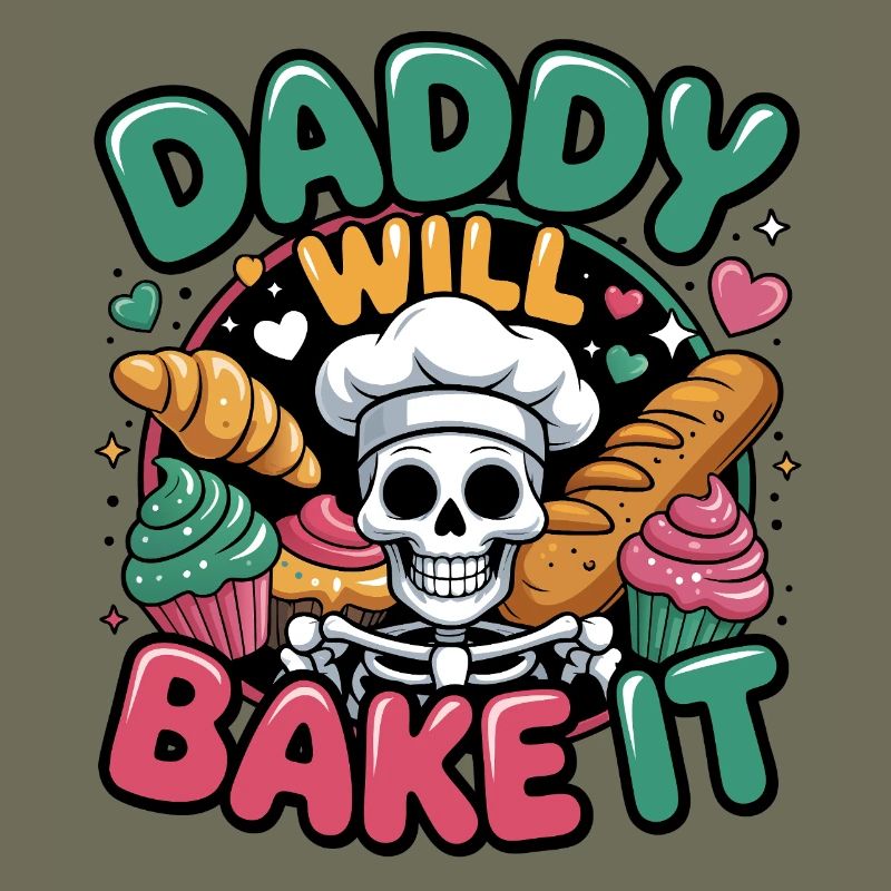 Daddy Will Bake It Skull Chef