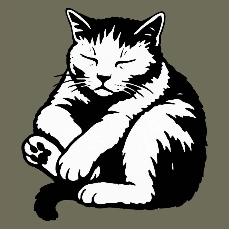 Sleeping Cat Silhouette