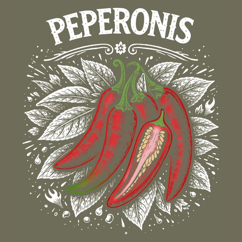 Conception de feuilles brûlantes de pepperoni