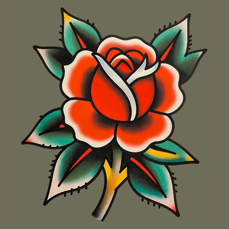 Classic Tattoo Rose