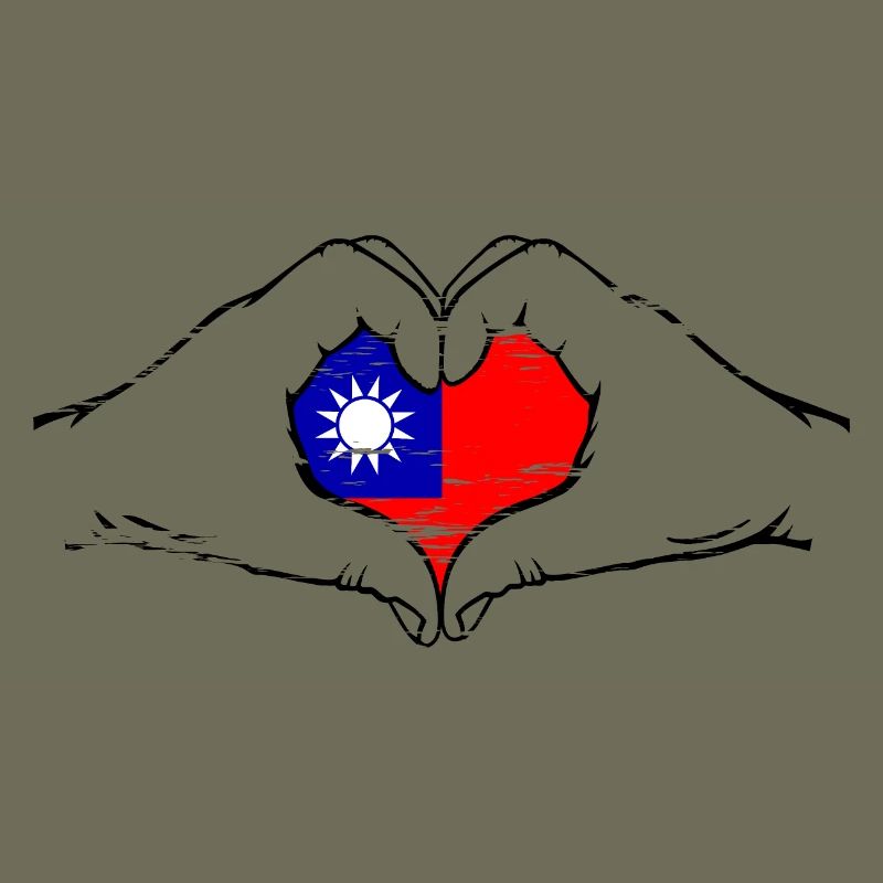 Drapeau de Taïwan en forme de coeur utilisé