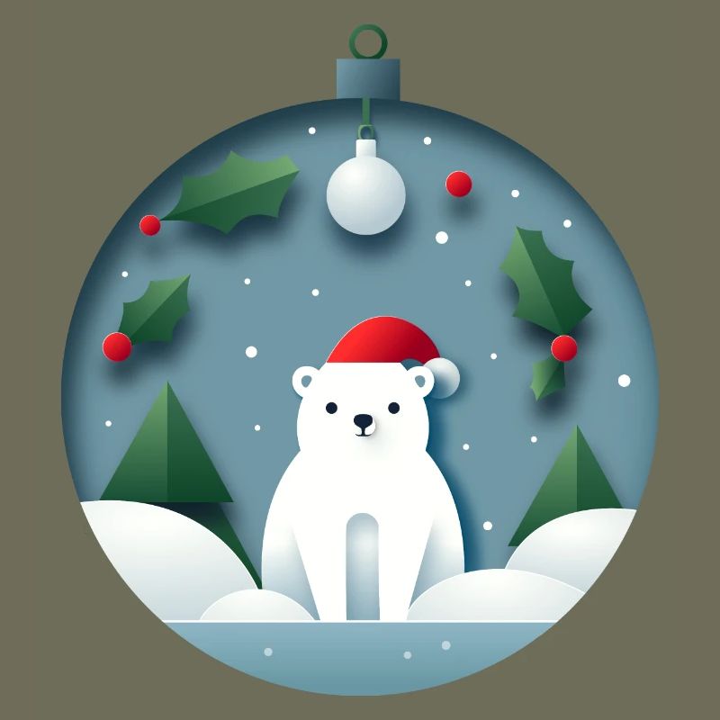 Eisbär in Weihnachtskugel