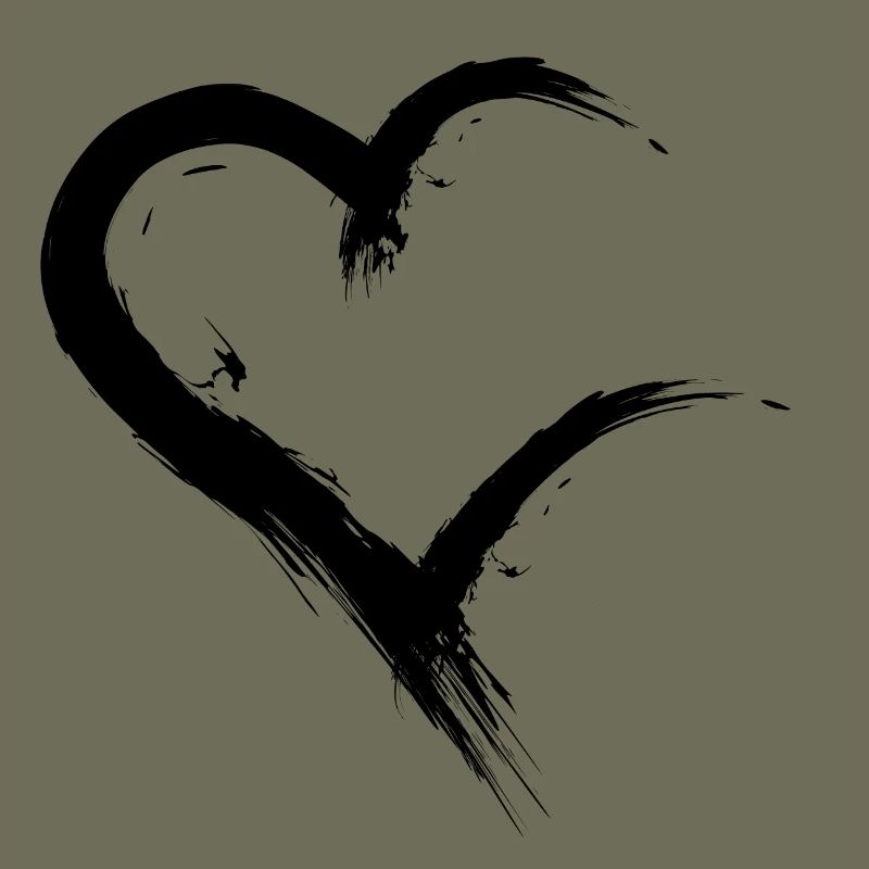 Heart incomplete open black design vector