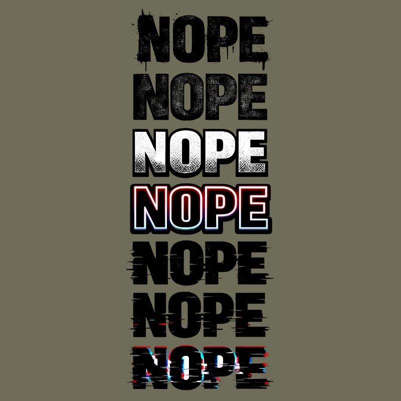 Nein, Neon-Glitch-Textstack