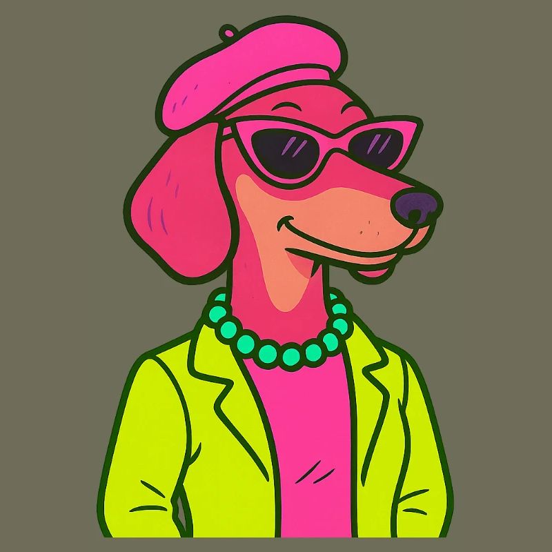 Neon Dachshund Lady