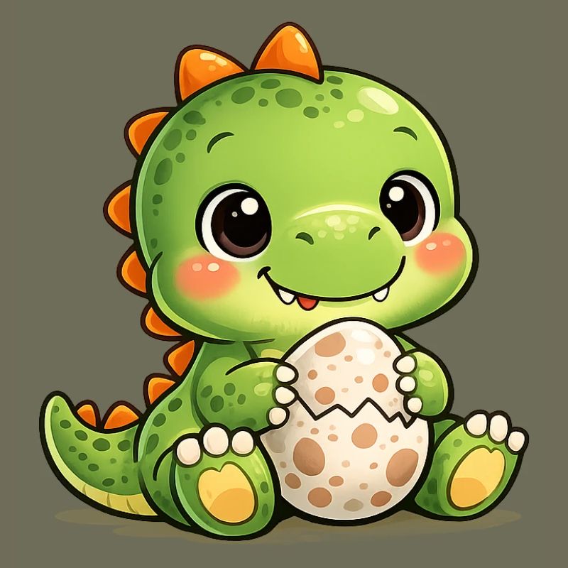 Dino with egg