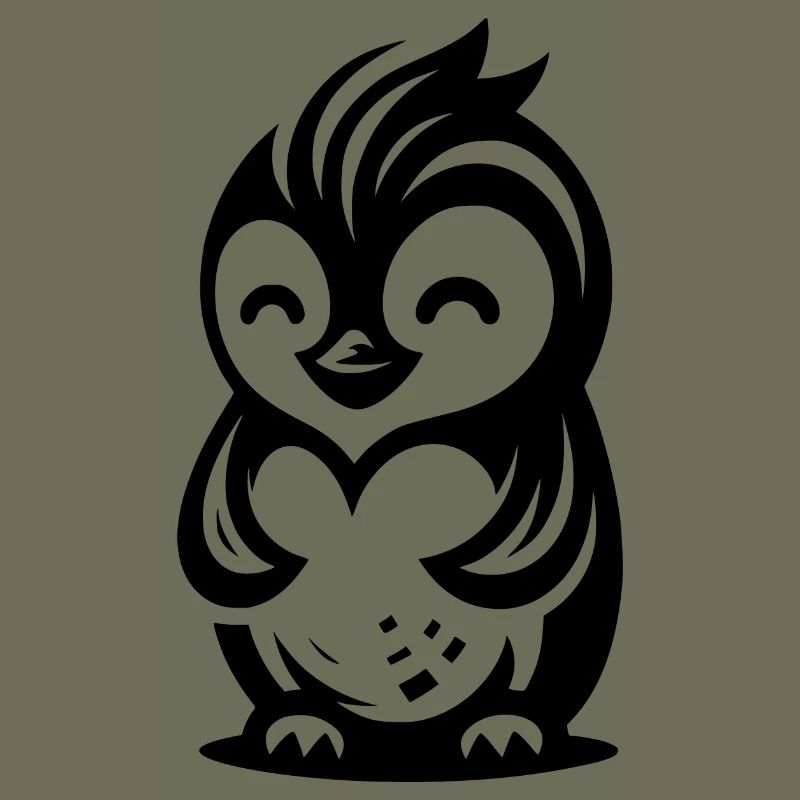 Dessin de pingouin avec une expression amicale mignonne