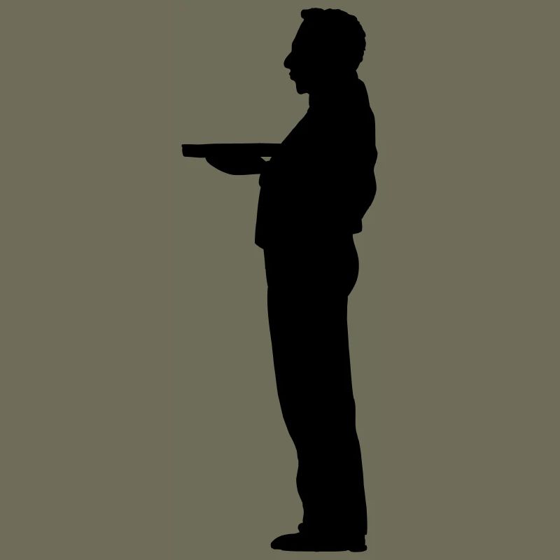 Waiter butler shadow figure