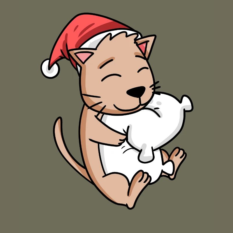 Mignon chat Noël sommeil fatigué