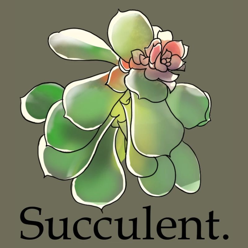 Succulente Fleur Aquarelle