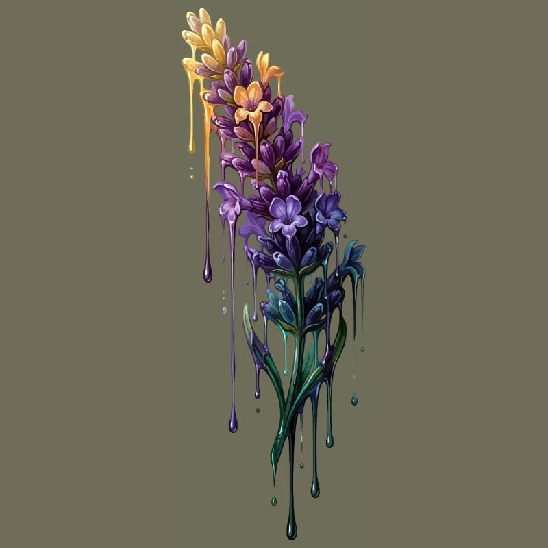 Lavendel mit tropfender Farbe