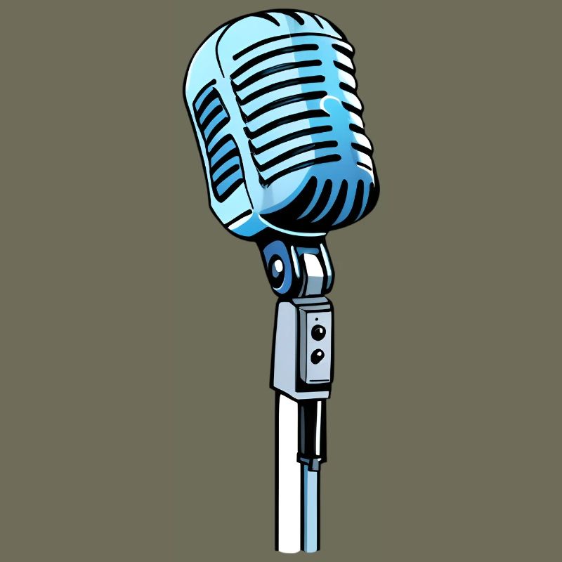 Chant microphone de style bande dessinée vintage