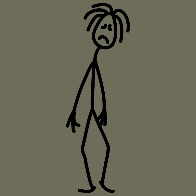 Sad unfortunate stick figure depressed
