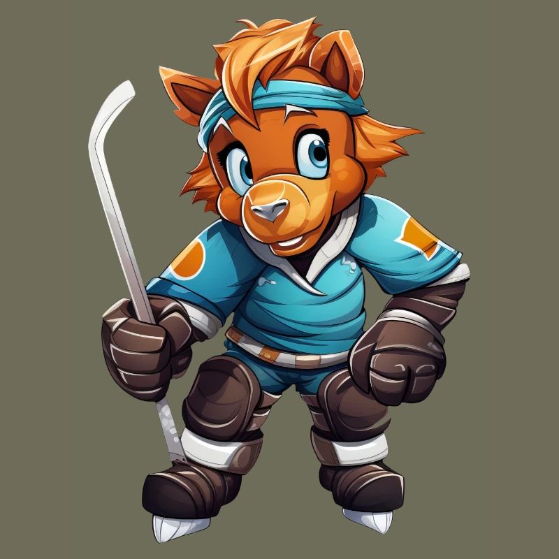 variation 24357Pferd als Eishockeyspieler