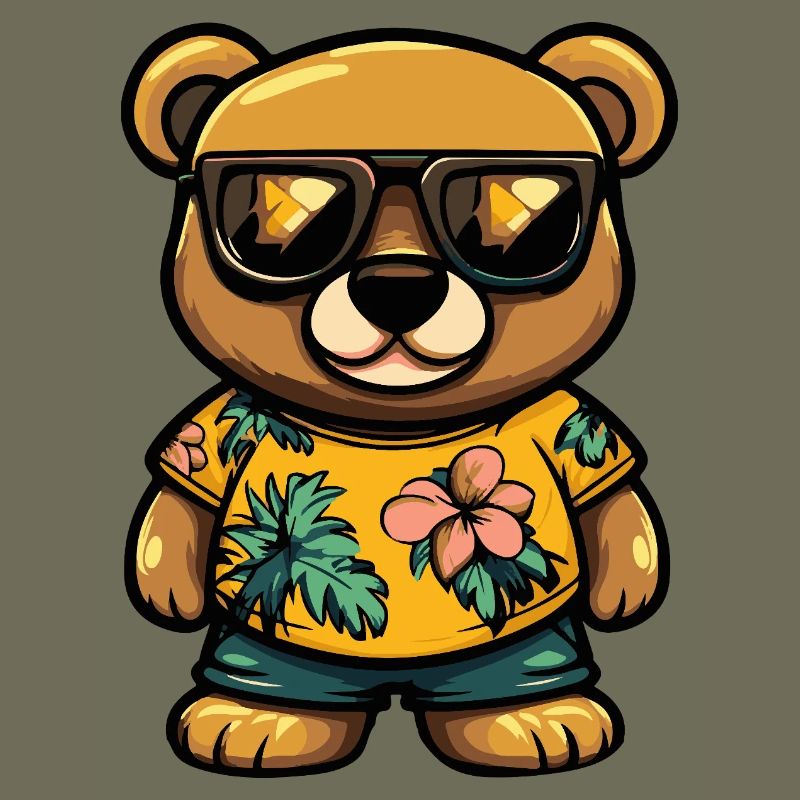 Bär Comic Cool Sommer