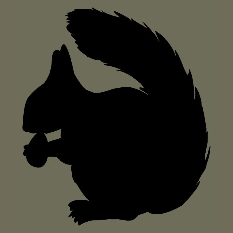 Eichhörnchen mit Nussschattenfigur