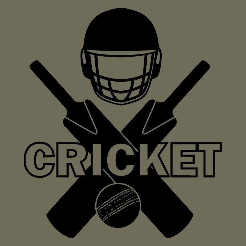 Cricket-Logo-Schattenbild mit Text