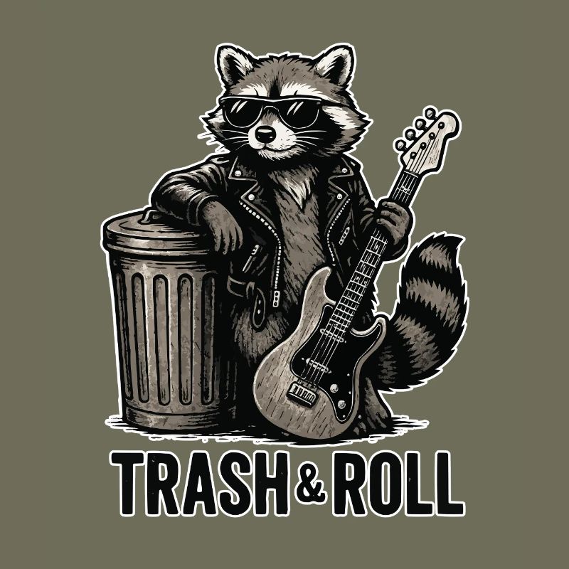 Trash & Roll Waschbär mit Gitarre